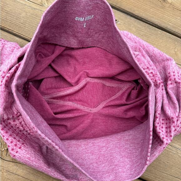 Gym Wolf size L High-Waisted Athletic Leggings - Magenta Pink - Picture 7 of 9